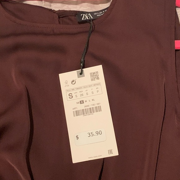 Zara New Maroon Sleeveless Blouse - Picture 3 of 4